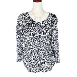 Basic Edition's Women's Button Up Cardigan Leopard Cheetah Print XL